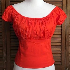 Orange peasant top from Oblong Box Shop